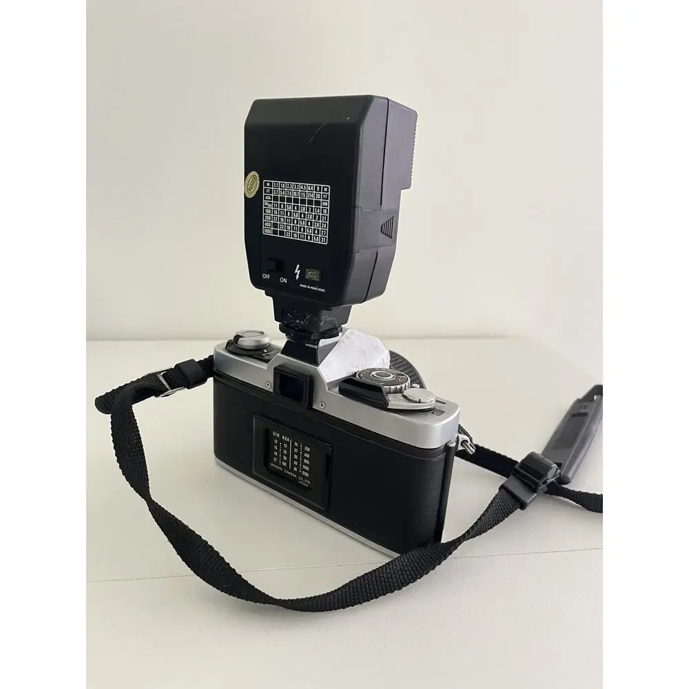 Untested Minolta XG9 Film Camera with MD 50mm Lens & Quantaray Flash PARTS
